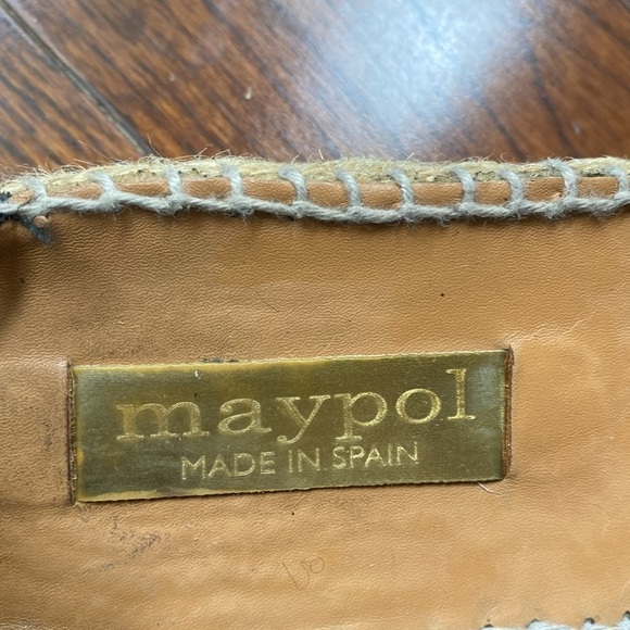 Maypol Anthropologie Black Leather Grecian Style Sandals Size 38 Ankle Strap - Picture 3 of 8